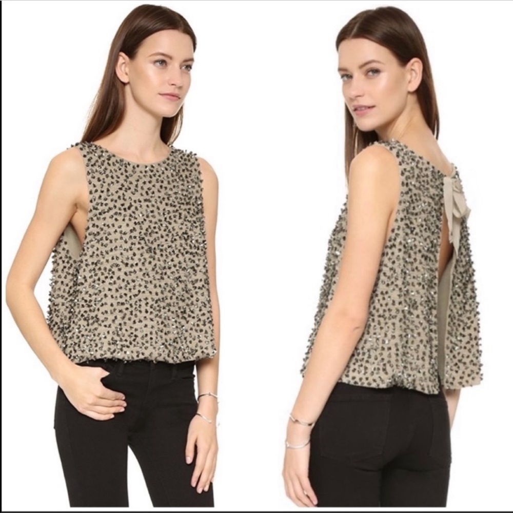 Free People Sleeveless Open Back Sequin Top